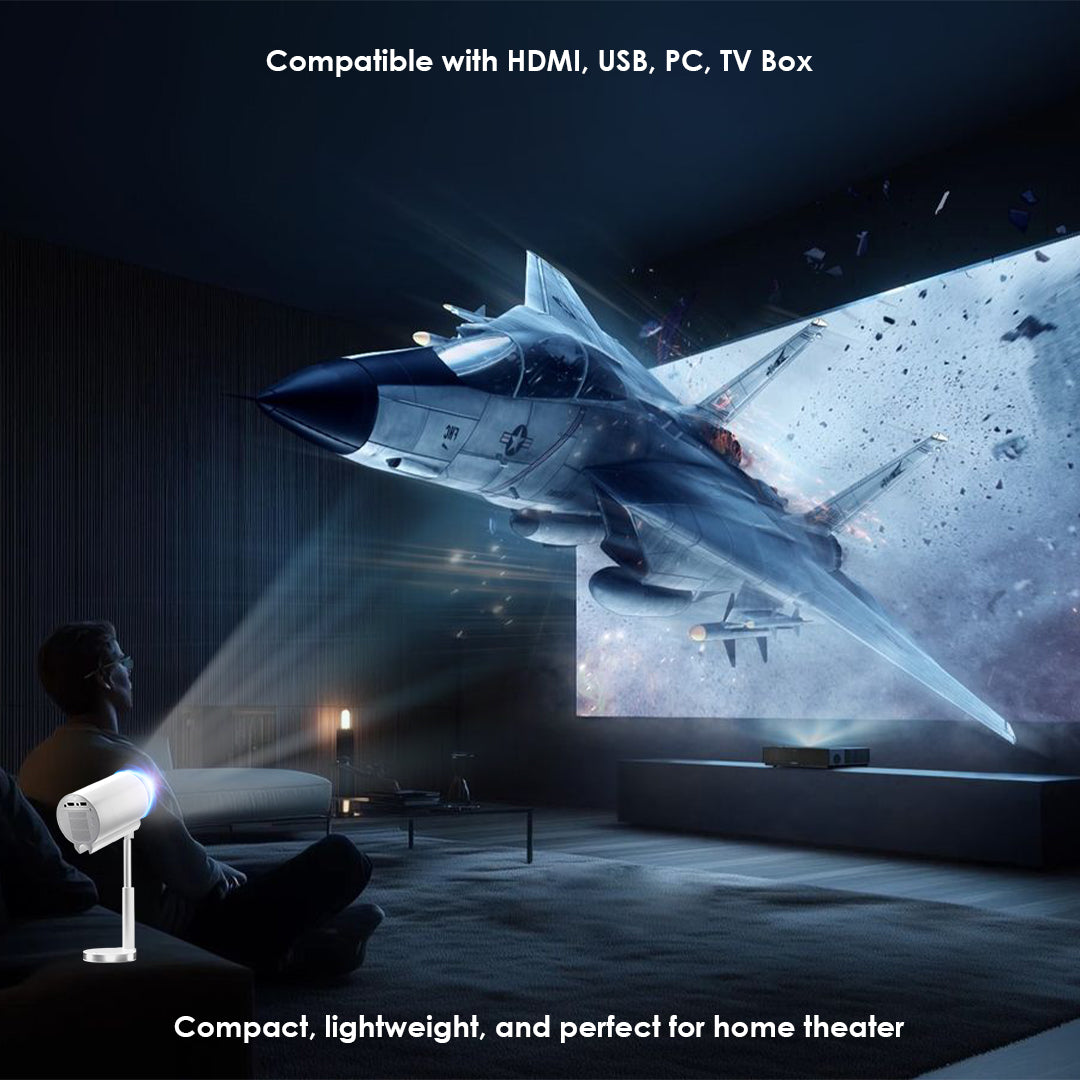 HT16 PROJECTOR Android 13 with Height Adjustable and Foldable Stand